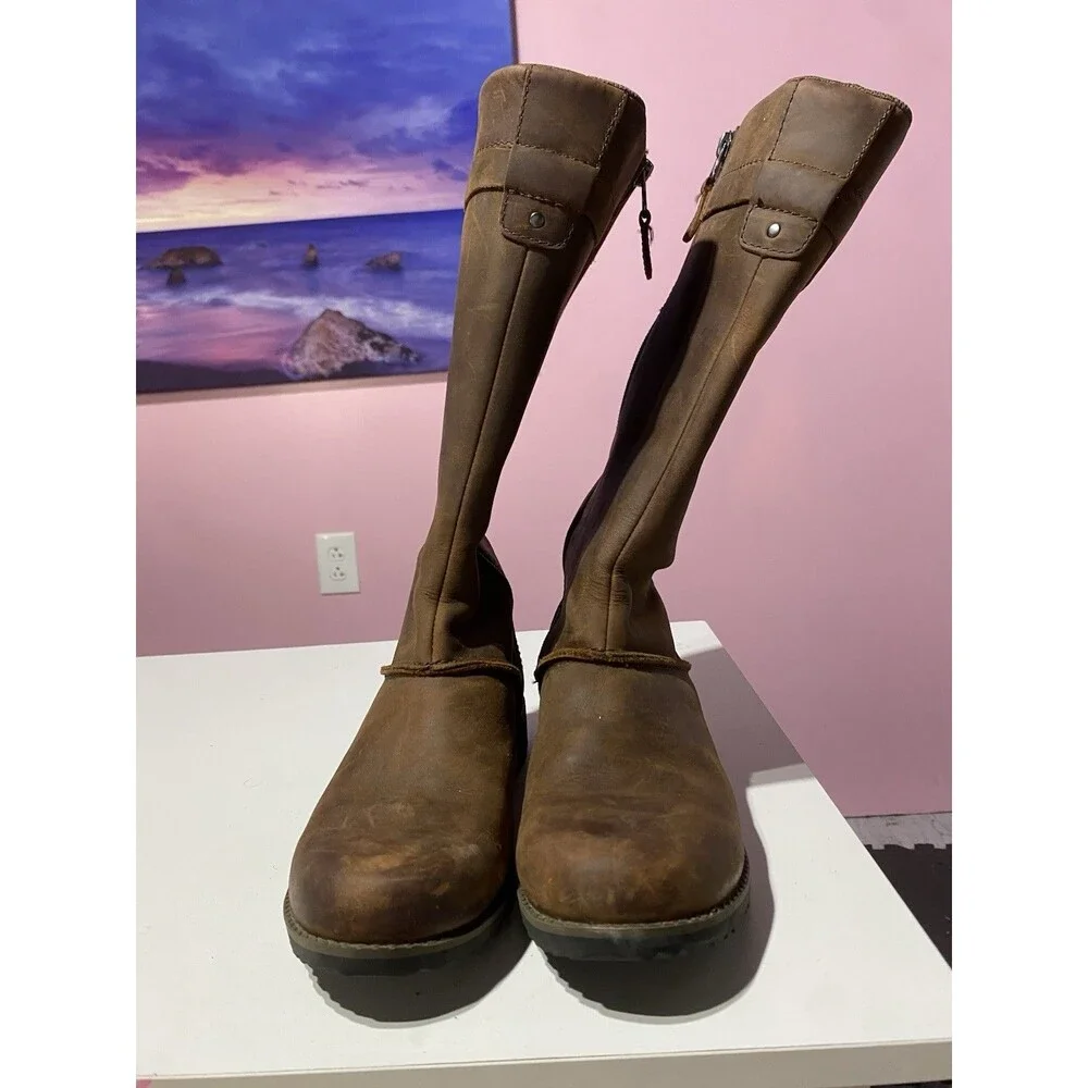 Eddie Bauer Boots Womens 7 Espresso Trace Leather Riding‎ Boho Equestrian Tall